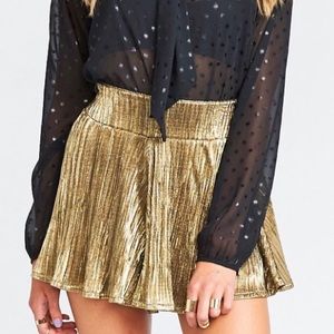 Show Me Your MuMu Gold Pleated Shorts